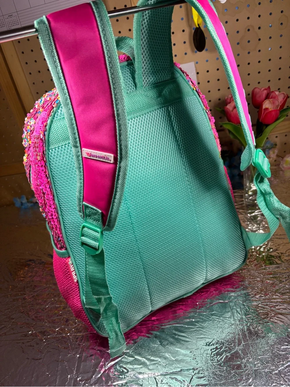 Ivana y Emilia Pink Flip Sequin Backpack Girls School Bag